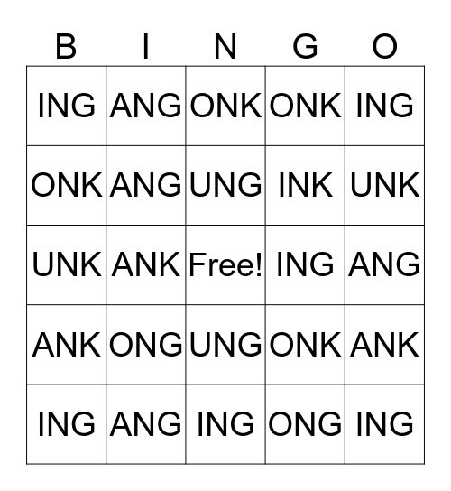 FUNDATIONS GLUED SOUNDS Bingo Card