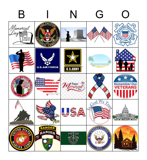 Memorial Day 2023 Bingo Card