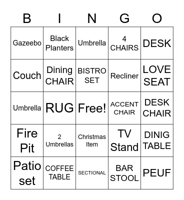 Memorial Day Bingo Card