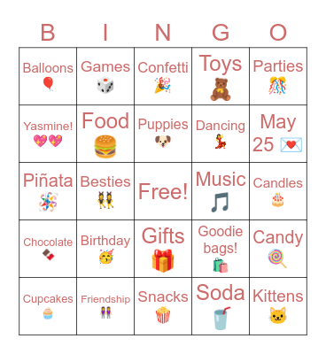 Birthday Bingo! Bingo Card