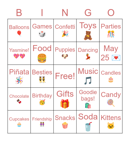 Birthday Bingo! Bingo Card