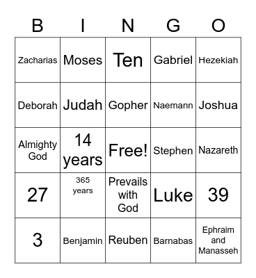Shavuot Bingo Card