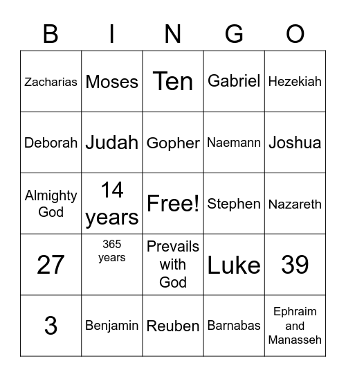 Shavuot Bingo Card