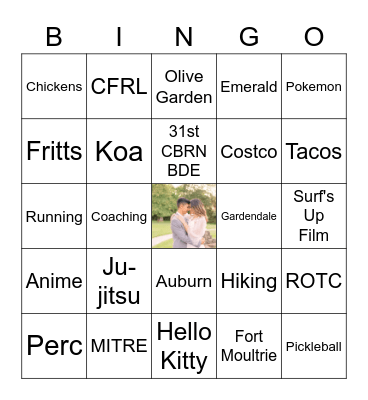 Madison & Andy's Couple Shower Bingo Card