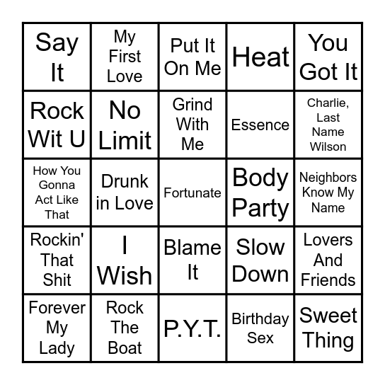VIBE BINGO WHITE PARTY ROUND 2 Bingo Card