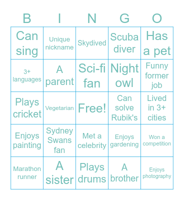 Firmable Bingo Card