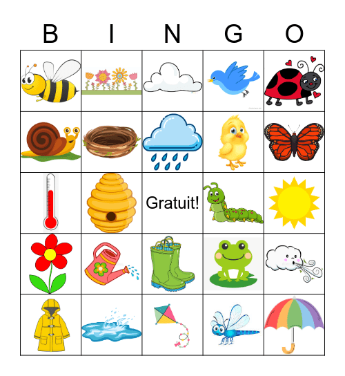 Le Printemps Bingo Card