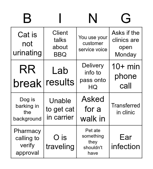 Friyay BING Bingo Card