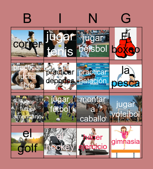 Los deportes Bingo Card