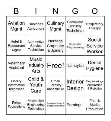 AC Program BINGO Card