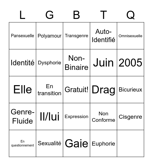 2SLG BingoTQ+ Bingo Card