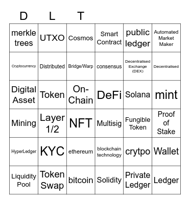 DLT - Blockchain Bingo Card