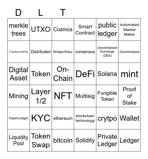 DLT - Blockchain Bingo Card