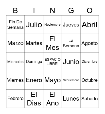 Calendario Bingo Card