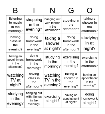 Do you prefer... Bingo Card