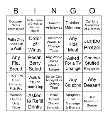 HOST BINGO 5/26-5/28 Bingo Card