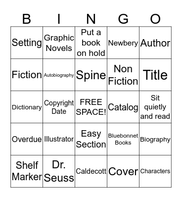 Stonewall Jackson Library Bingo Card