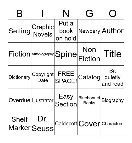 Stonewall Jackson Library Bingo Card