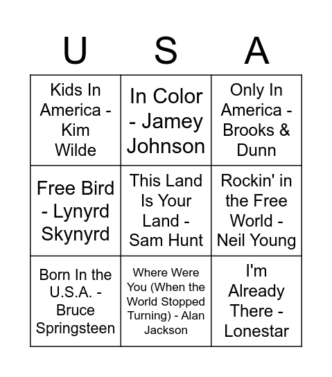 Don't Mess with the Red White, & Blue Bingo Card