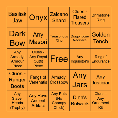 Chompy Myths Bingo Card