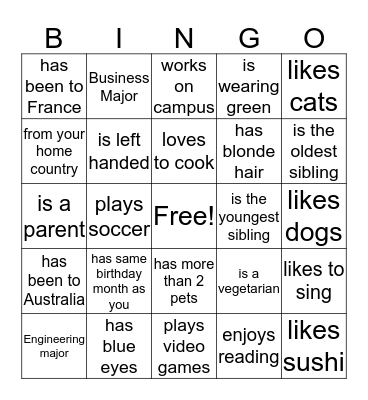 IELI Get to Know You BINGO Card