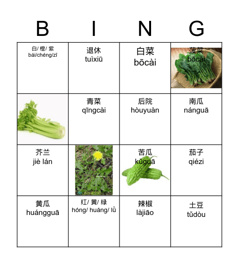 祖父的菜园 Bingo Card