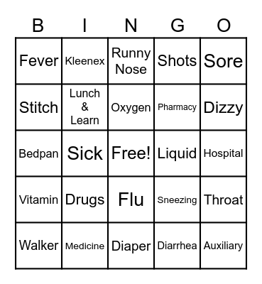 medicine Bingo Card
