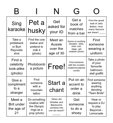 Chelsea's Birthday Bingo Card