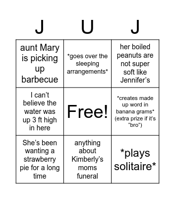 JUDES BINGO Card