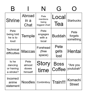 PremierBingo Kamakura Bingo Card