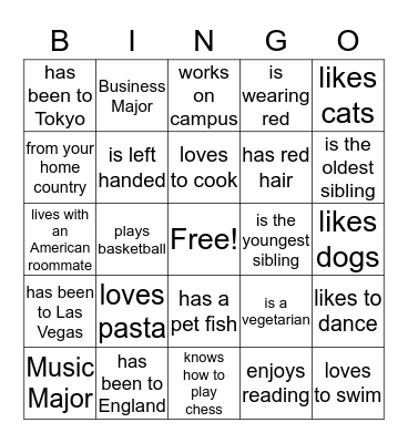 IELI Get to Know You BINGO Card