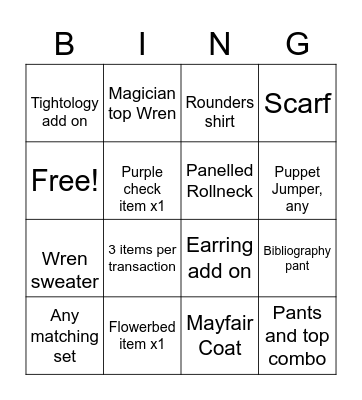 Weekend Fun Bingo Card