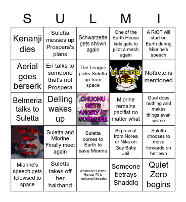 Jotenha's GWitch Season 2 Bingo 19-21 Bingo Card