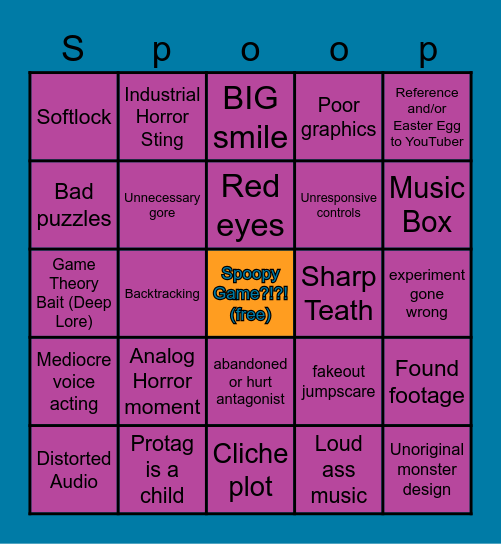 SPOOKY GAME BINGO Card