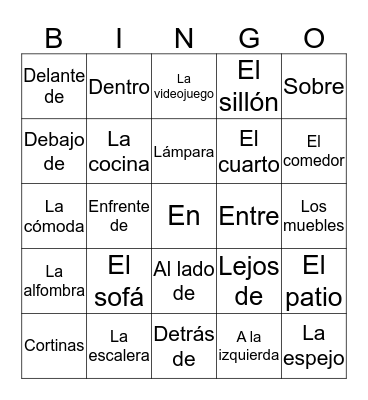 Spamish Bingo Card