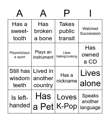 Team Bingo Card