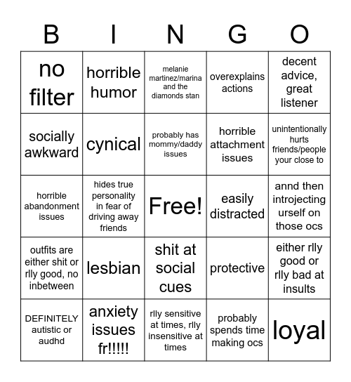 innie ingo Bingo Card