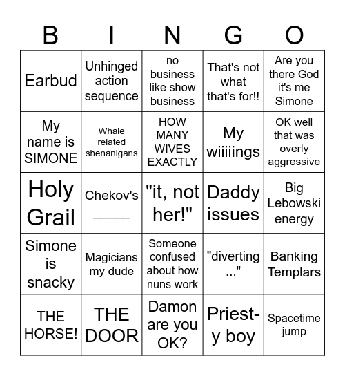Mrs Davis Bingo Card