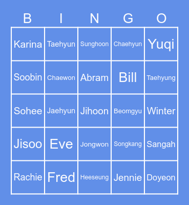 Yeonjun Bingo Card