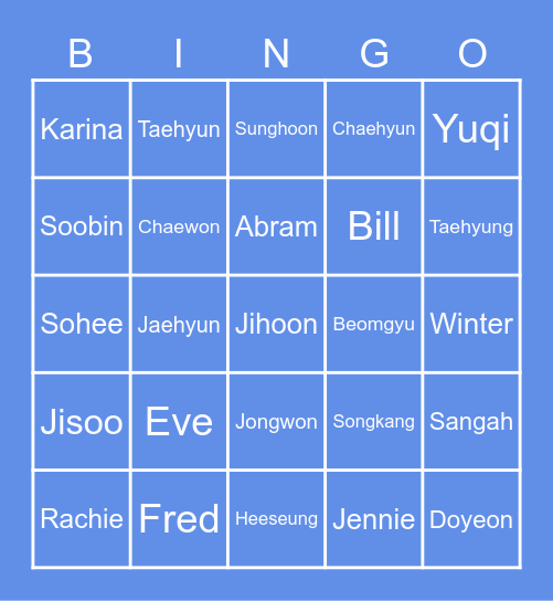 Yeonjun Bingo Card