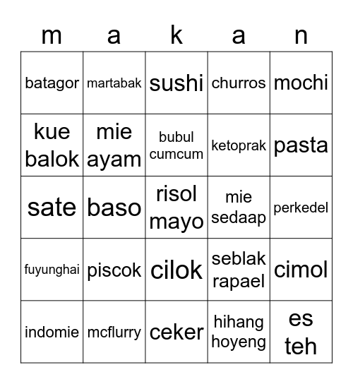 bingo bareng elle Bingo Card