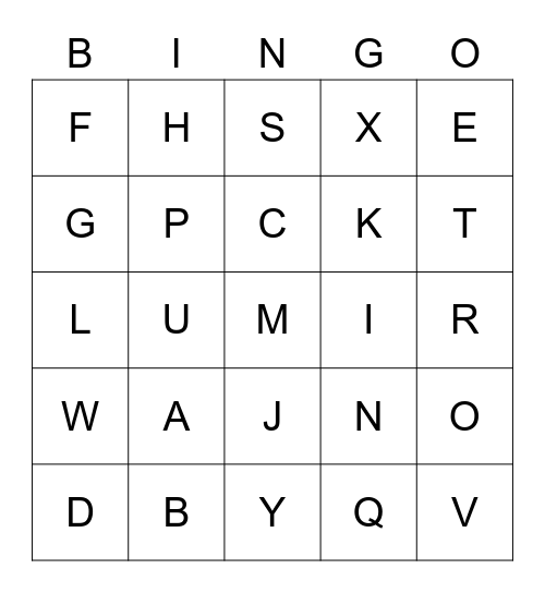 PHONICS ALPHABETS WEEK 1 Bingo Card