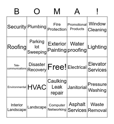 SERVICE PARTNER BINGO Card