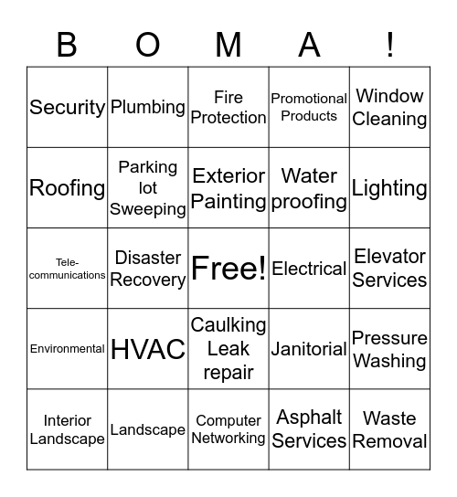 SERVICE PARTNER BINGO Card