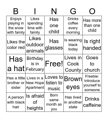 Autograph Bingo Card
