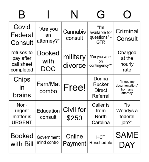 Tully Rinckey Holiday Bingo! Bingo Card