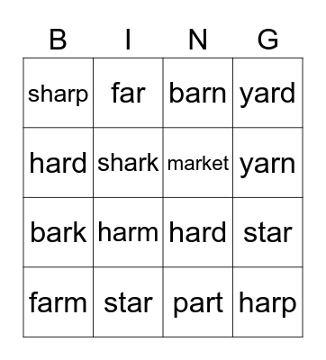 ar Bingo Card