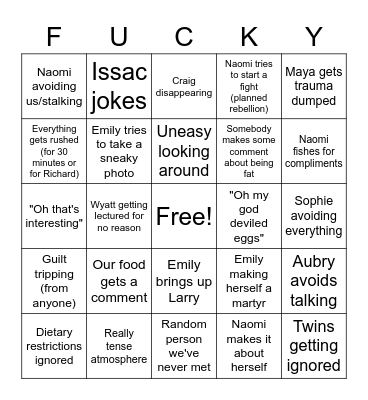 Graduation Party Bingo Card