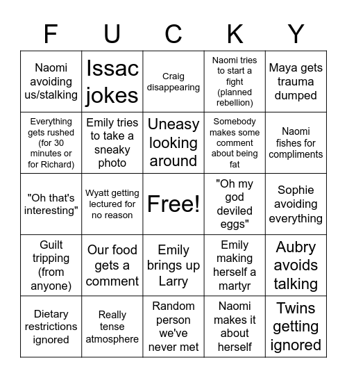 Graduation Party Bingo Card