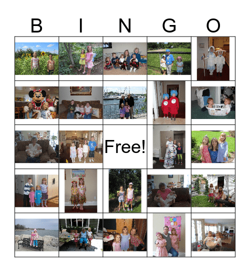 Family Birthday Bingo Card